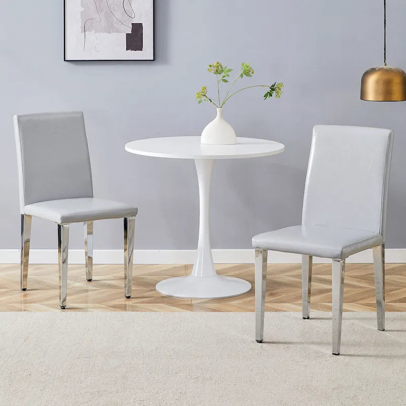Modern Armless Dining Chair with Metal Legs