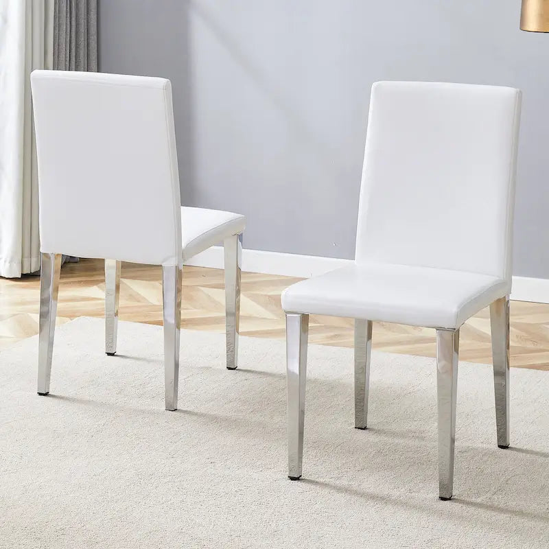 Modern Armless Dining Chair with Metal Legs
