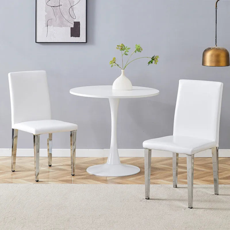 Modern Armless Dining Chair with Metal Legs
