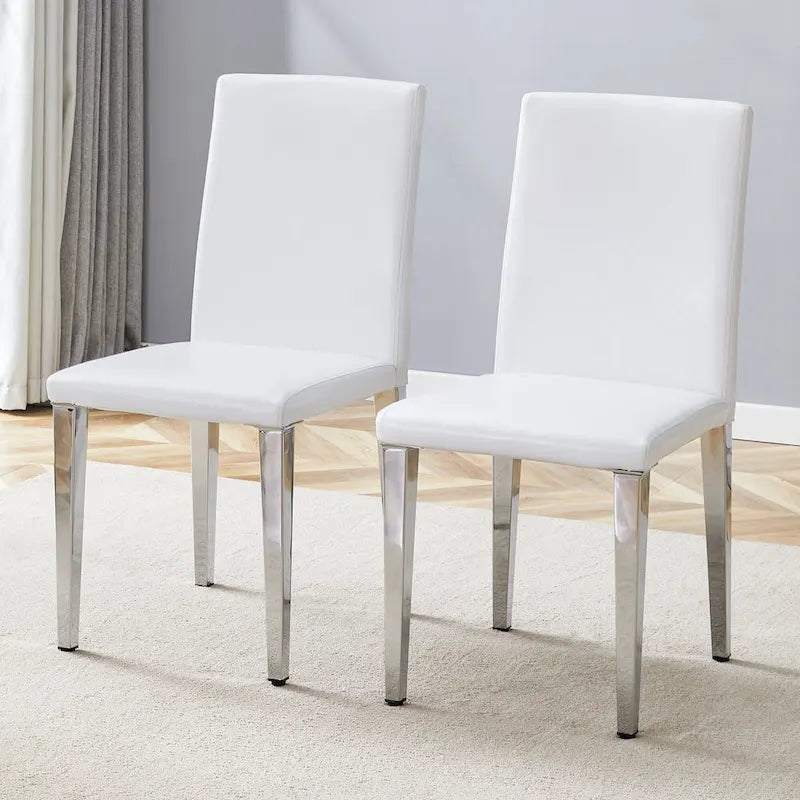 Modern Armless Dining Chair with Metal Legs