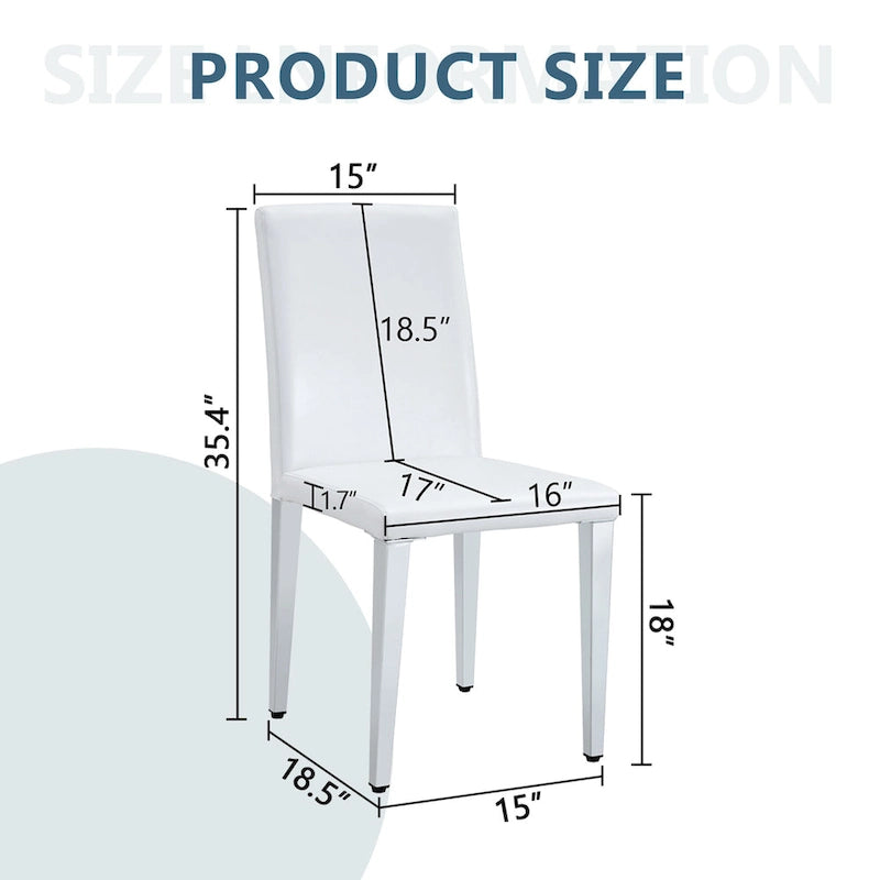 Modern Armless Dining Chair with Metal Legs