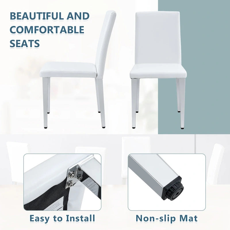 Modern Armless Dining Chair with Metal Legs