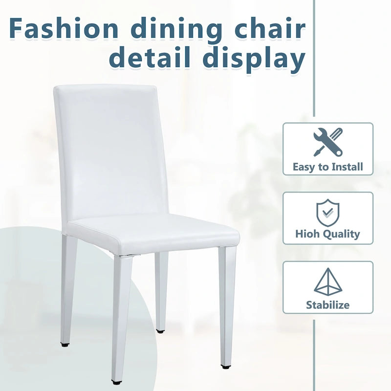 Modern Armless Dining Chair with Metal Legs