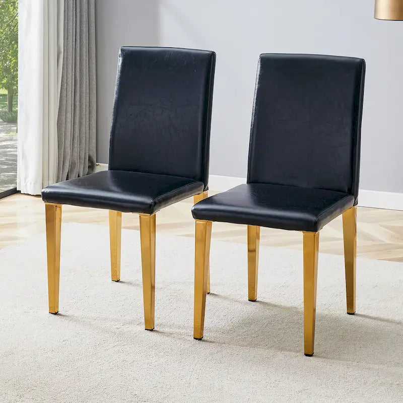 Modern Armless Dining Chair with Metal Legs