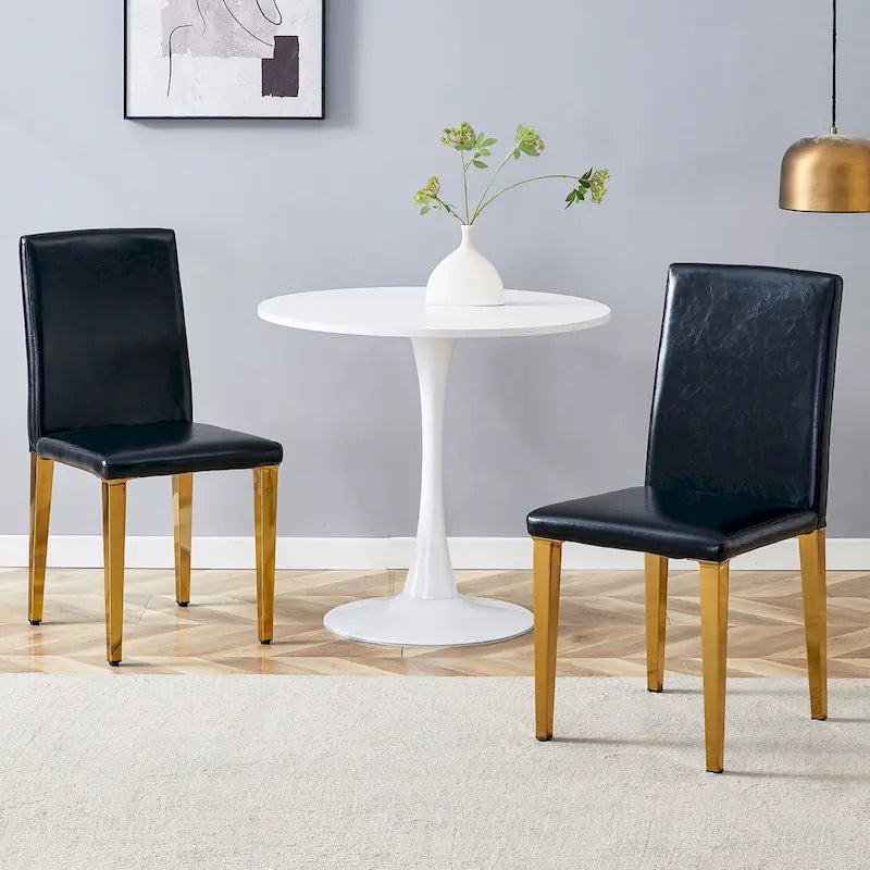 Modern Armless Dining Chair with Metal Legs