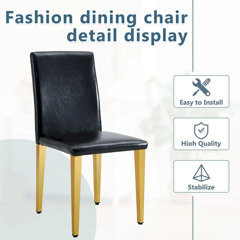 Modern Armless Dining Chair with Metal Legs