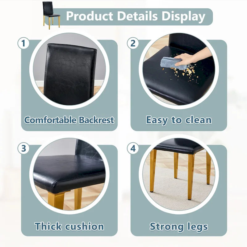 Modern Armless Dining Chair with Metal Legs