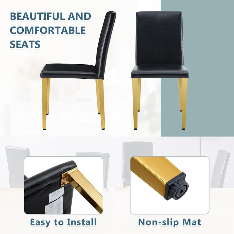 Modern Armless Dining Chair with Metal Legs