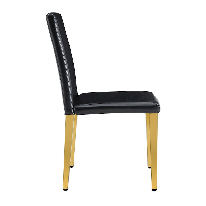 Modern Armless Dining Chair with Metal Legs