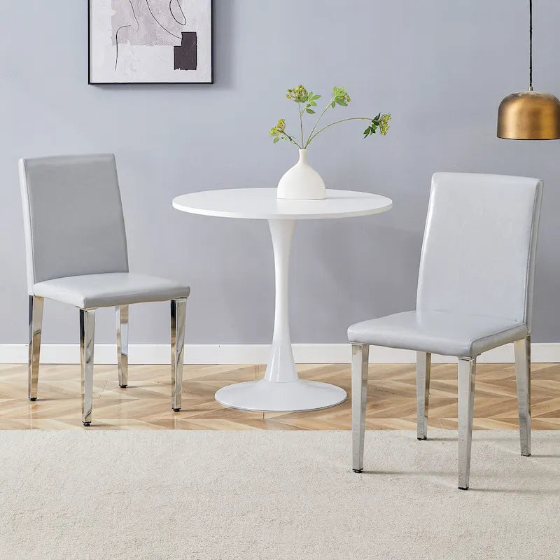 Modern Armless Dining Chair with Metal Legs