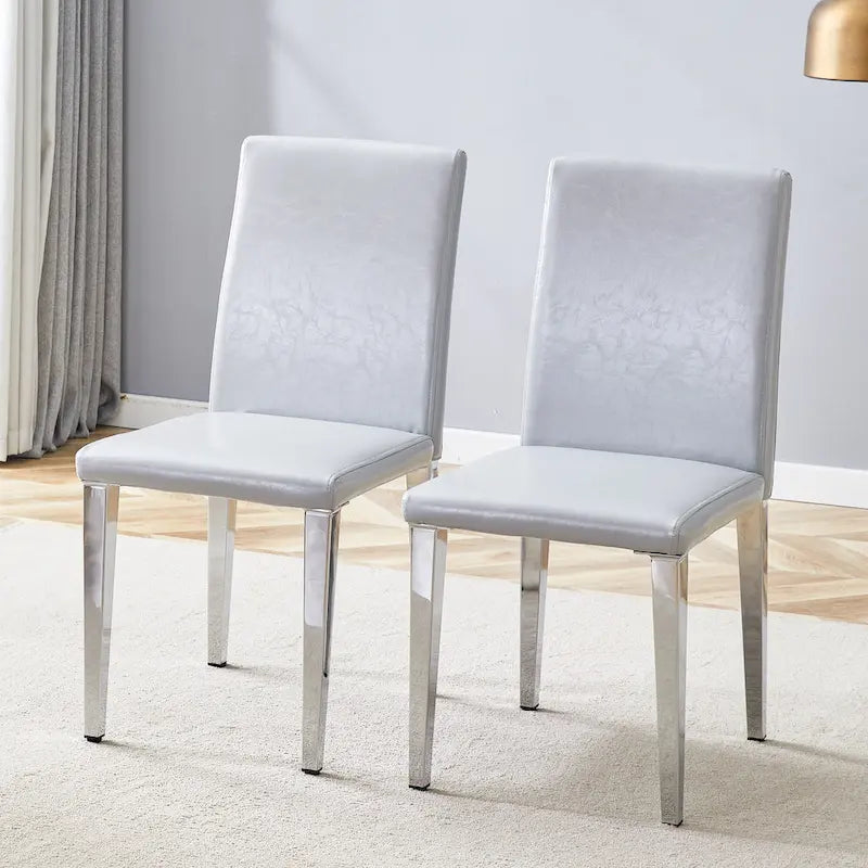 Modern Armless Dining Chair with Metal Legs