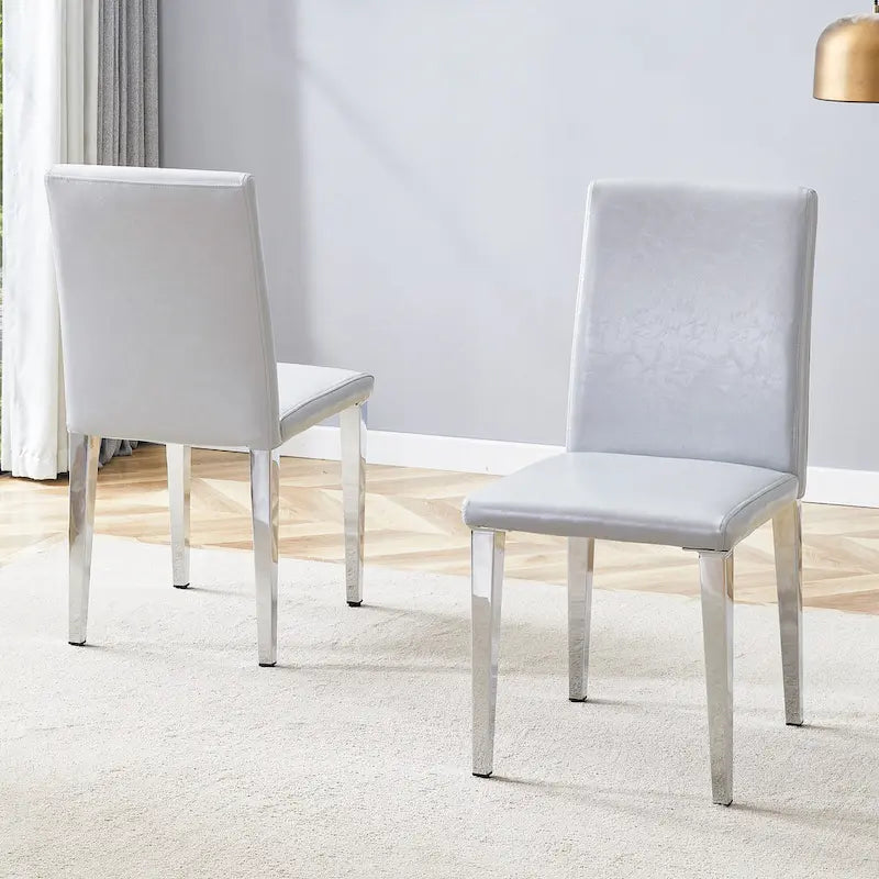Modern Armless Dining Chair with Metal Legs