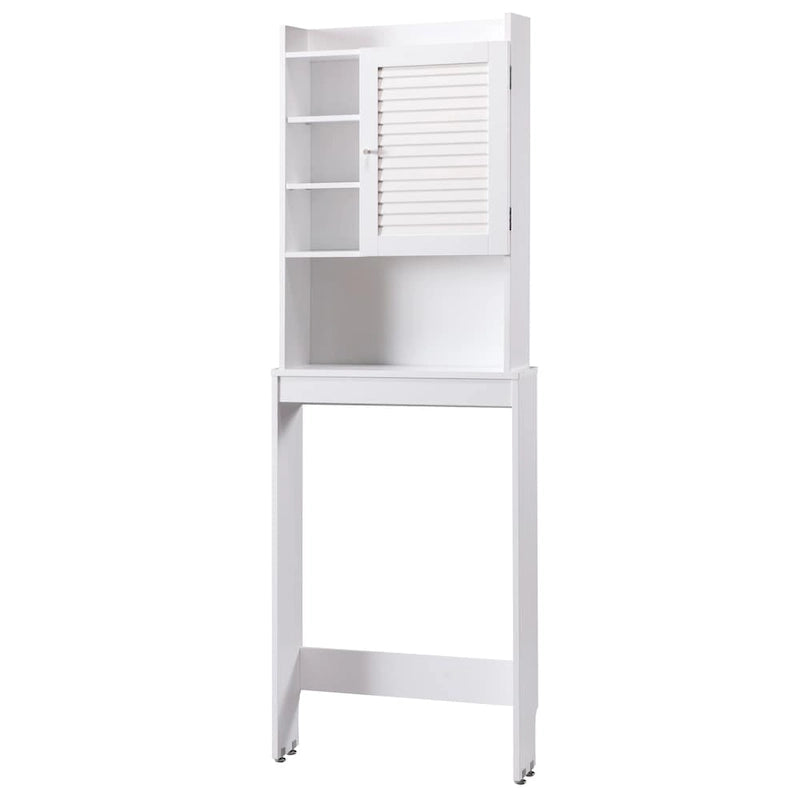 Veneer Over-the-Toilet Space Saver Cabinet with 7 Shelves & Magnetic Door 67"
