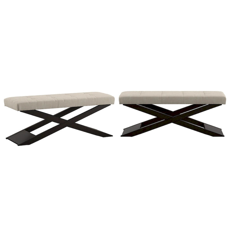 Linen X-Base Bench