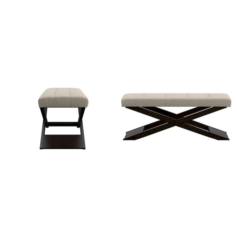 Linen X-Base Bench