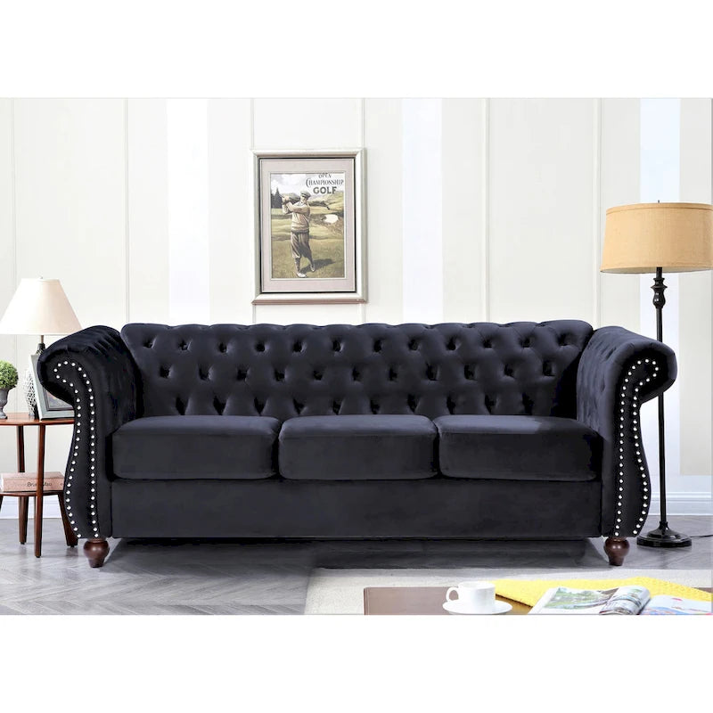 Kemos Velvet Chesterfield Sofa