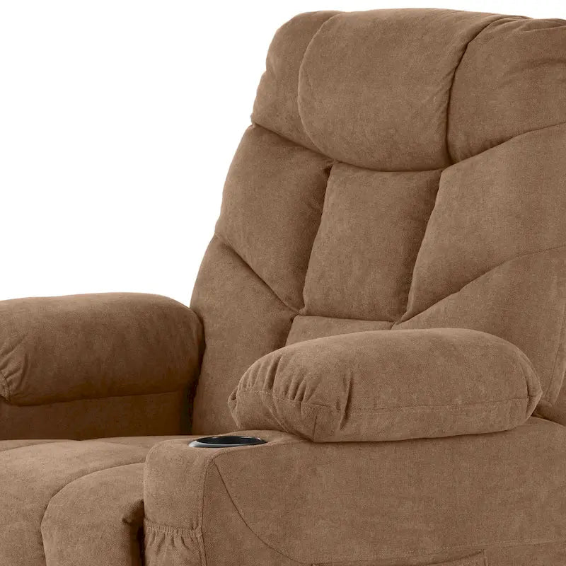 Fabric & Faux Leather Power Lift Recliner with Massage, Heating & USB