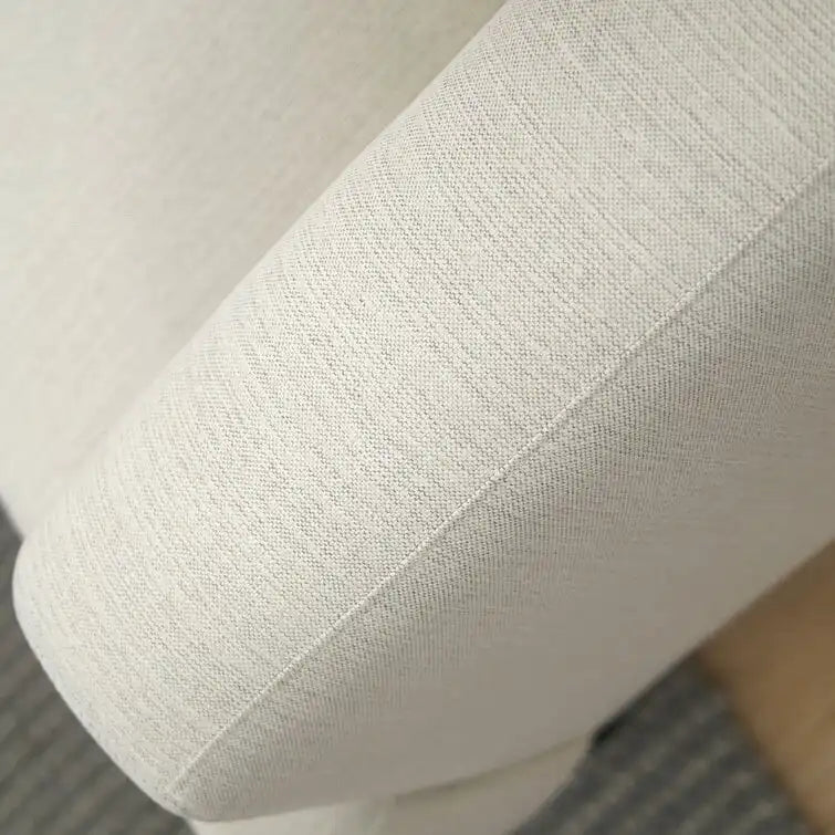 Cotton Linen & Solid Wood Frame Tufted Sofa in Gray