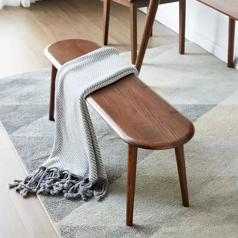 Solid Oak Wood Bench