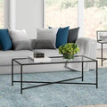 Tempered Glass & Steel Geometric Coffee Table