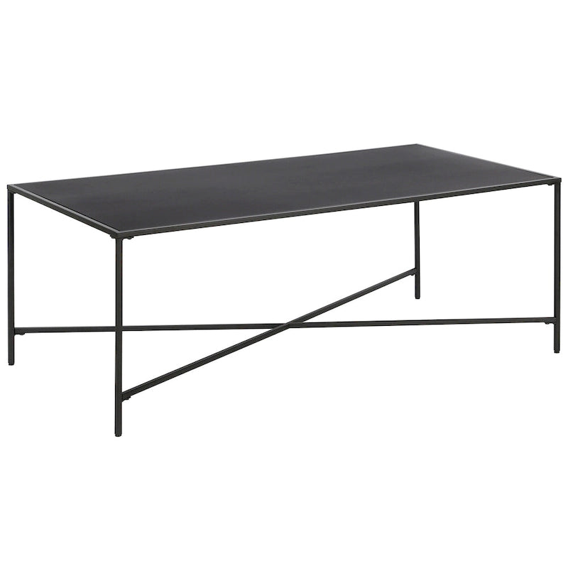 Tempered Glass & Steel Geometric Coffee Table
