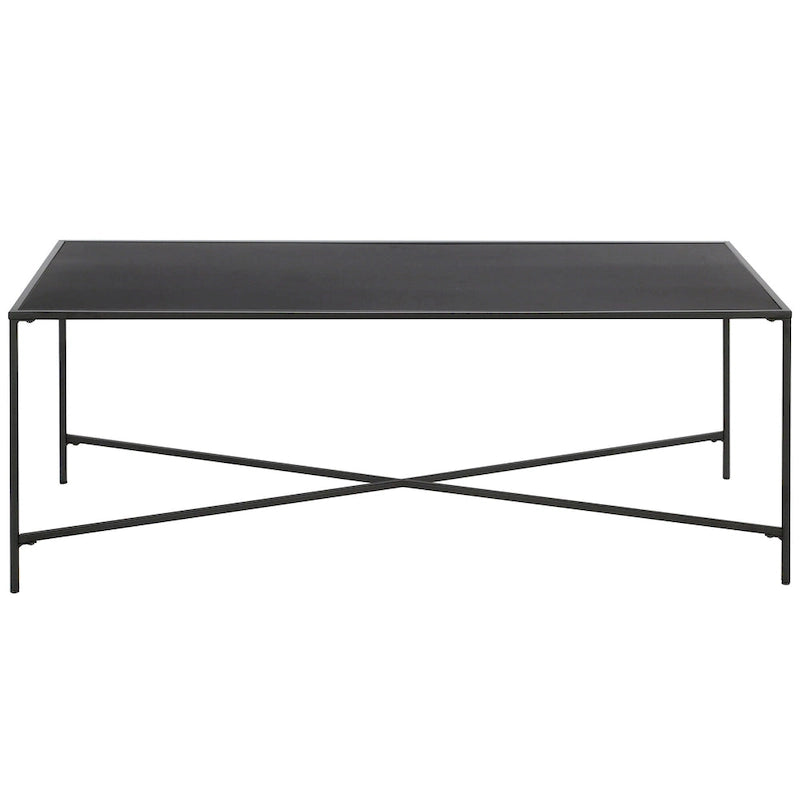 Tempered Glass & Steel Geometric Coffee Table