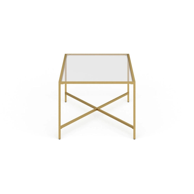 Tempered Glass & Steel Geometric Coffee Table