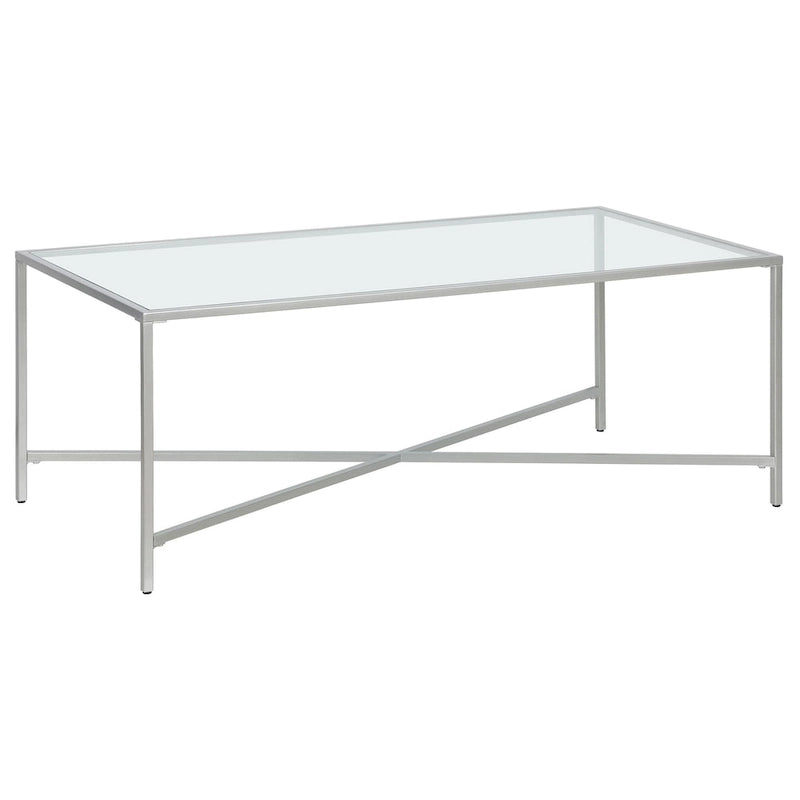 Tempered Glass & Steel Geometric Coffee Table