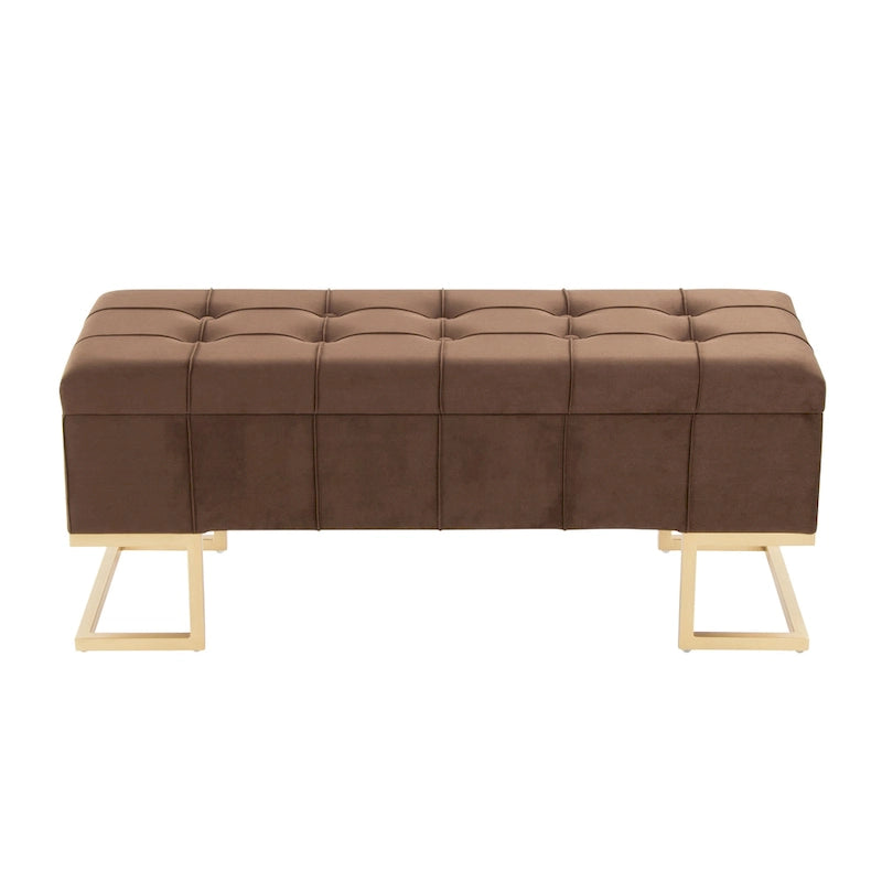 Velvet Tufted Storage Bench