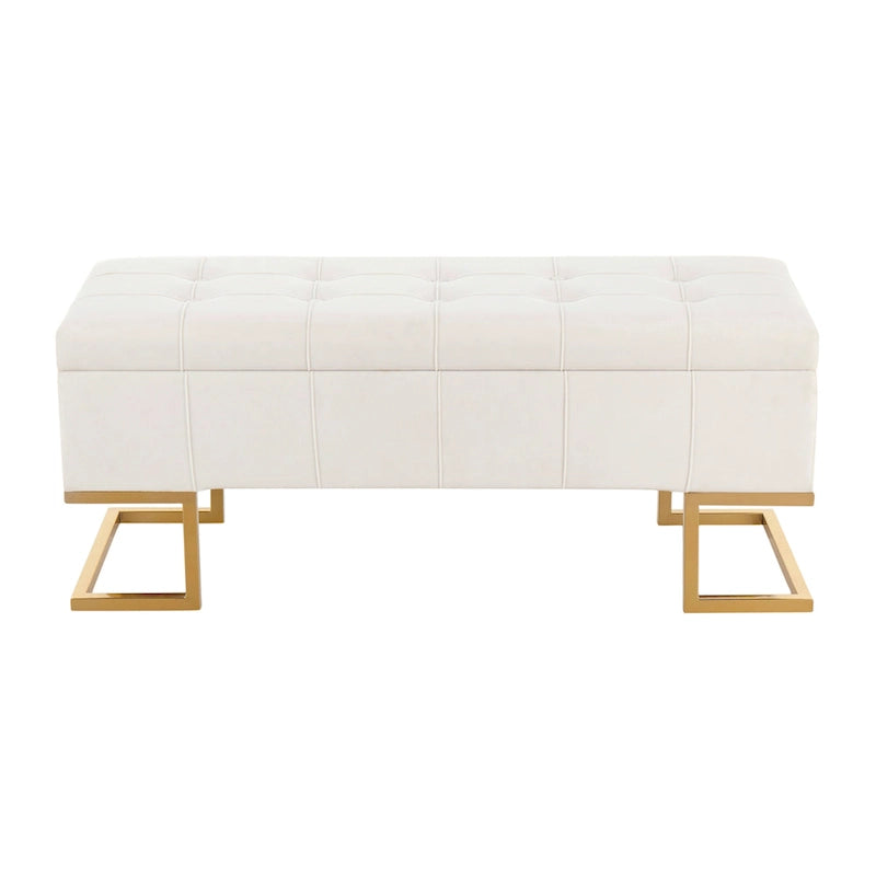Velvet Tufted Storage Bench