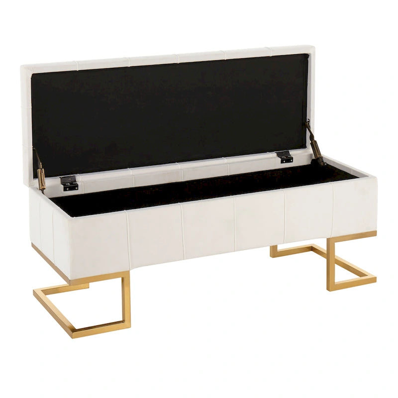 Velvet Tufted Storage Bench