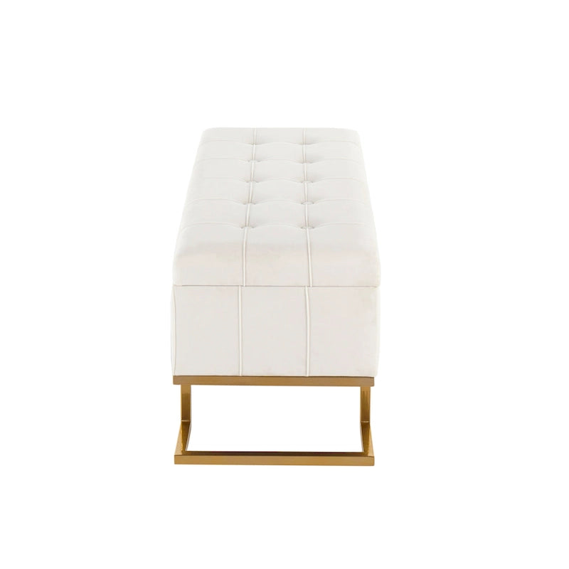 Velvet Tufted Storage Bench