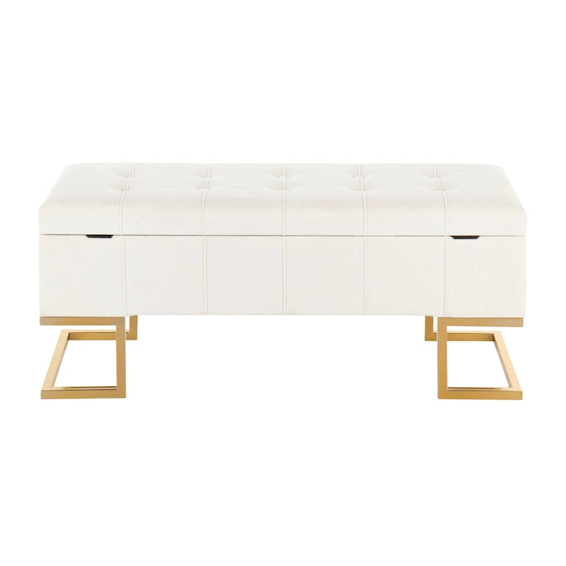 Velvet Tufted Storage Bench