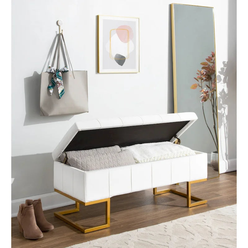 Velvet Tufted Storage Bench