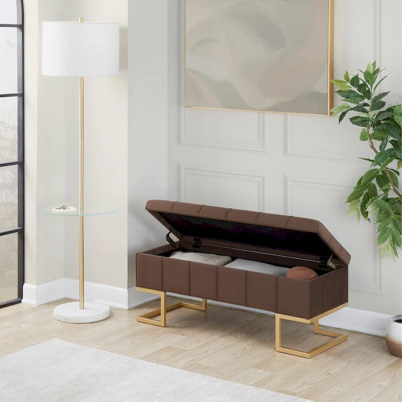 Velvet Tufted Storage Bench