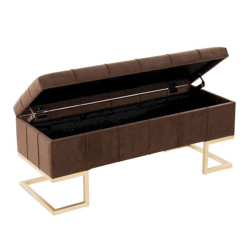 Velvet Tufted Storage Bench
