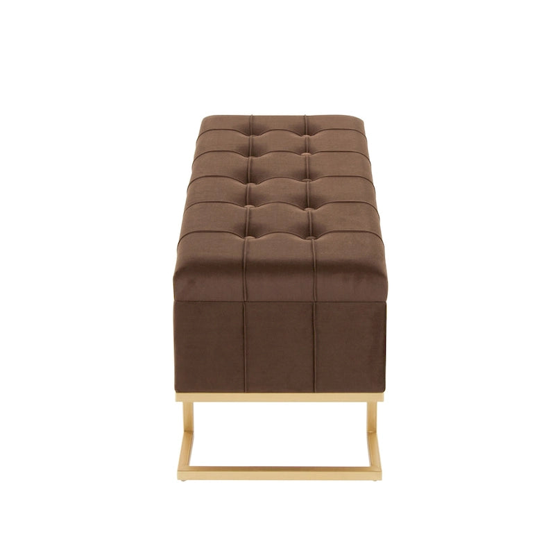 Velvet Tufted Storage Bench