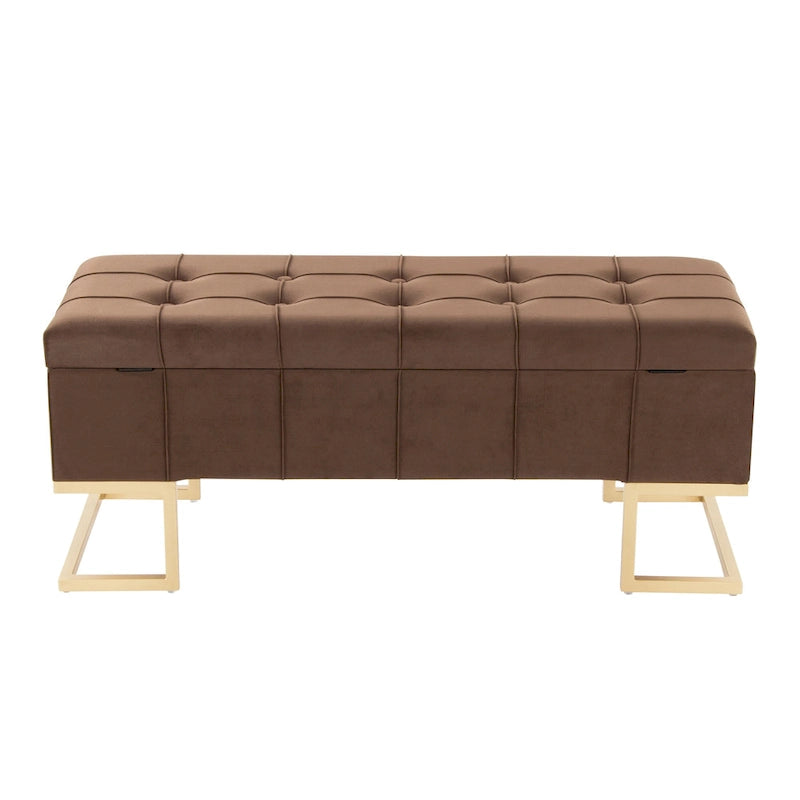 Velvet Tufted Storage Bench