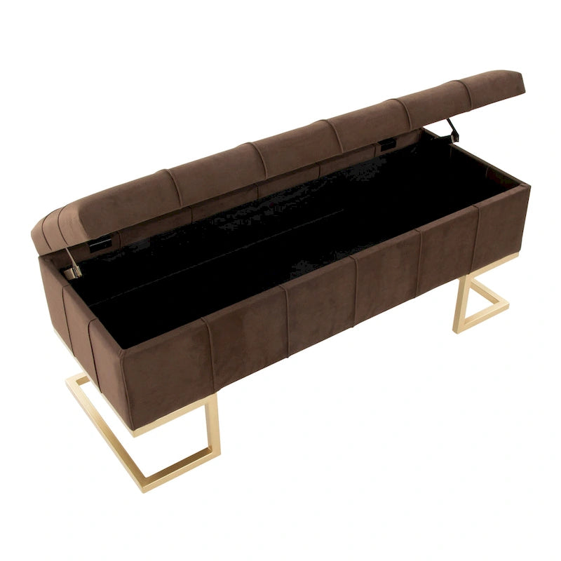 Velvet Tufted Storage Bench