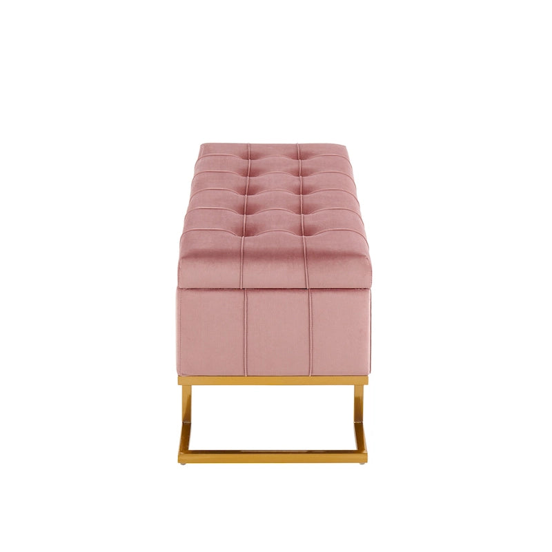 Velvet Tufted Storage Bench