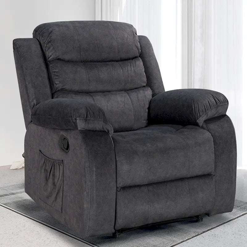 Velvet Wall Hugger Recliner Chair with Massage, Heat & Timer