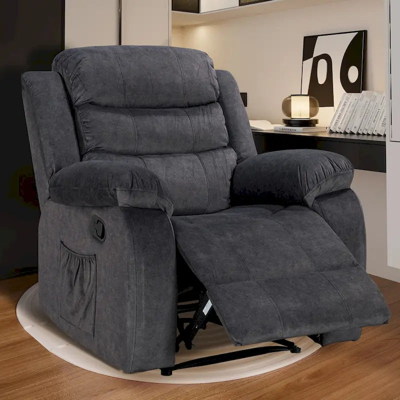 Velvet Wall Hugger Recliner Chair with Massage, Heat & Timer