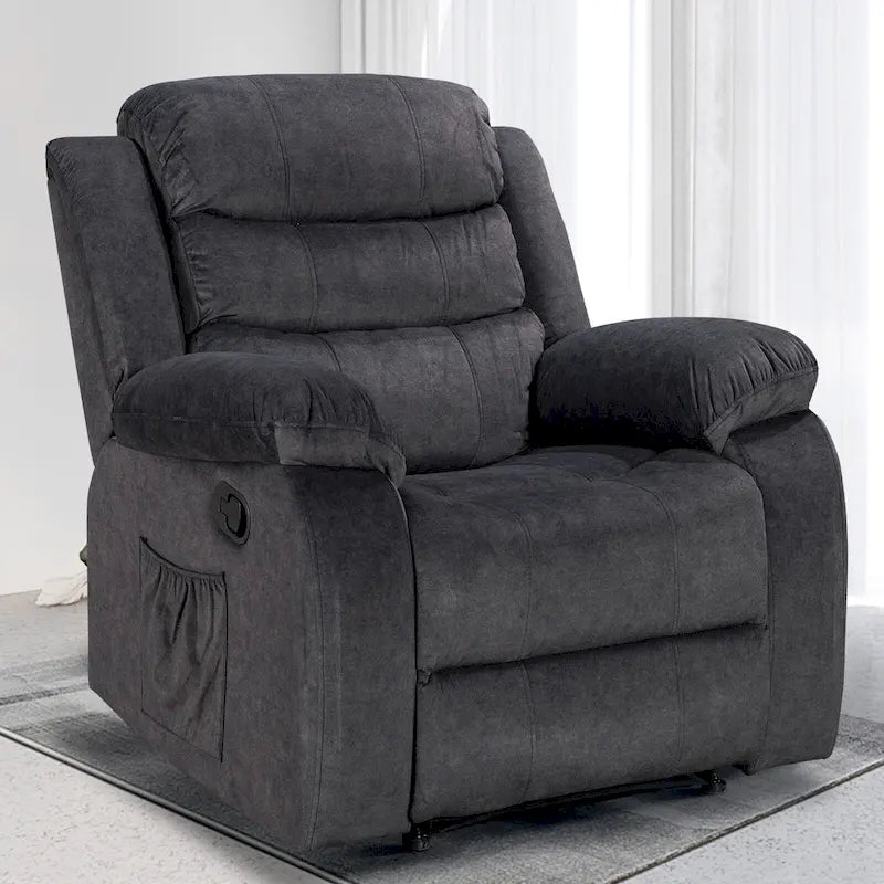 Velvet Wall Hugger Recliner Chair with Massage, Heat & Timer
