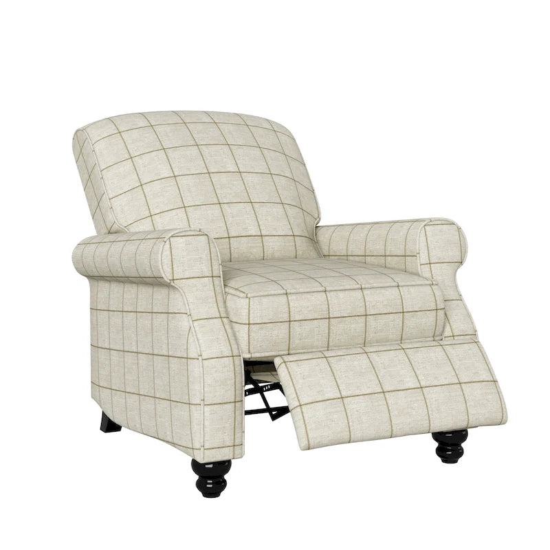 Mixed Hardwood & Foam Push-Back Recliner Chair with Pocket Coils & Tapered Legs