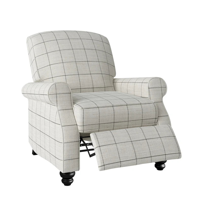 Mixed Hardwood & Foam Push-Back Recliner Chair with Pocket Coils & Tapered Legs