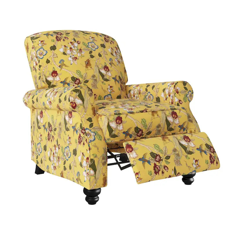 Mixed Hardwood & Foam Push-Back Recliner Chair with Pocket Coils & Tapered Legs