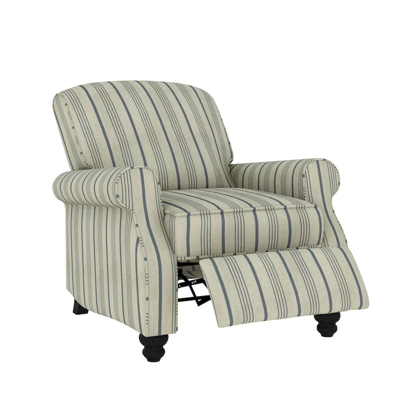 Mixed Hardwood & Foam Push-Back Recliner Chair with Pocket Coils & Tapered Legs