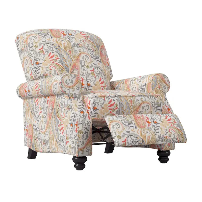 Mixed Hardwood & Foam Push-Back Recliner Chair with Pocket Coils & Tapered Legs