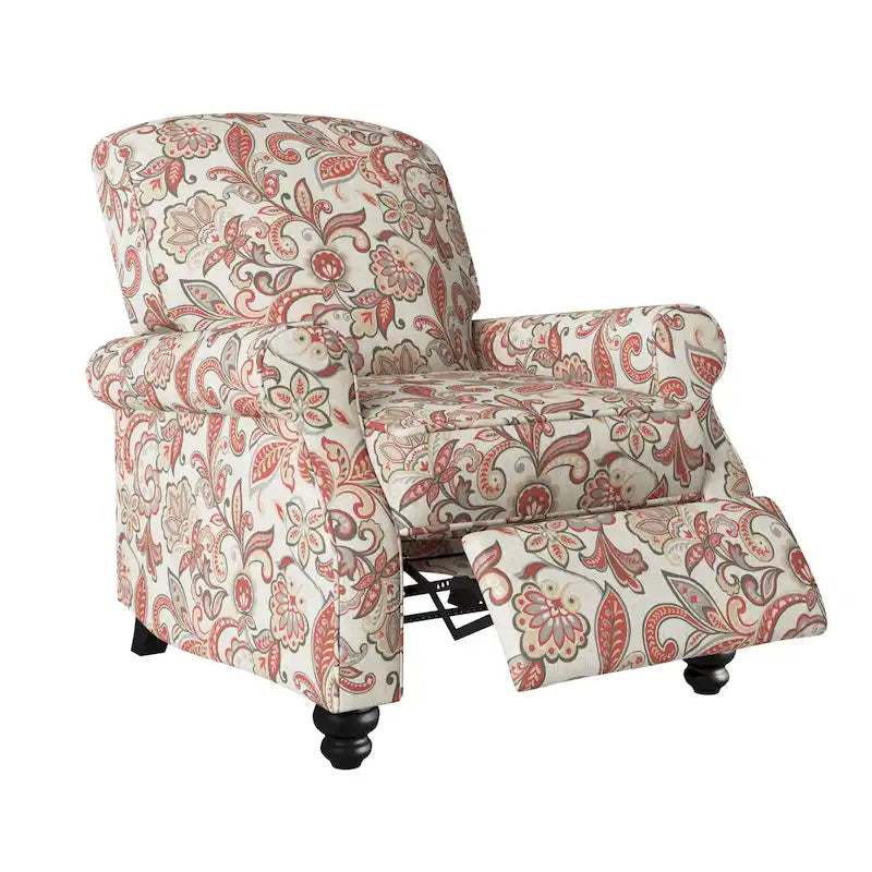 Mixed Hardwood & Foam Push-Back Recliner Chair with Pocket Coils & Tapered Legs