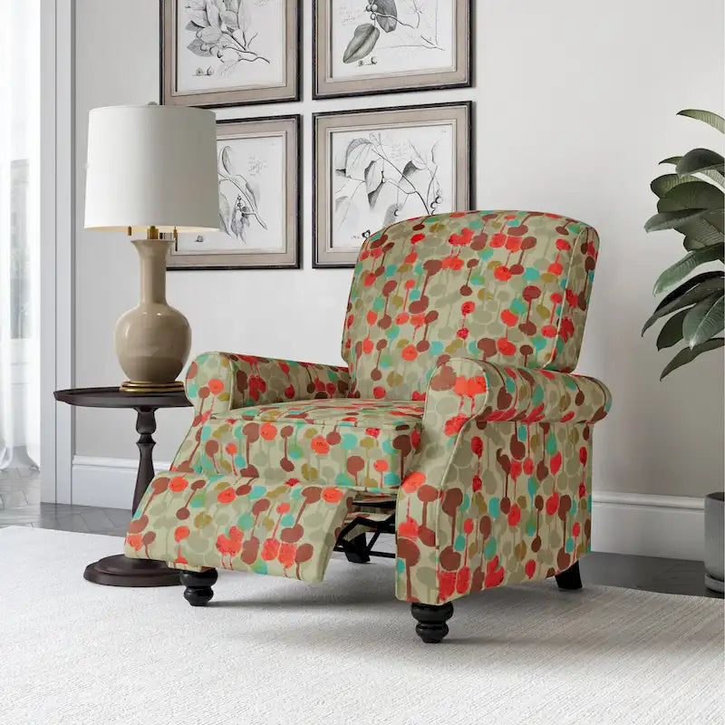 Mixed Hardwood & Foam Push-Back Recliner Chair with Pocket Coils & Tapered Legs